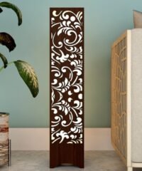 Flower Design Wooden Floor Lamp