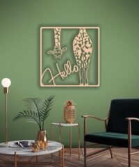 Hello giraffe wall decor