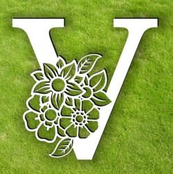 Letter V with flower Letter V with flower