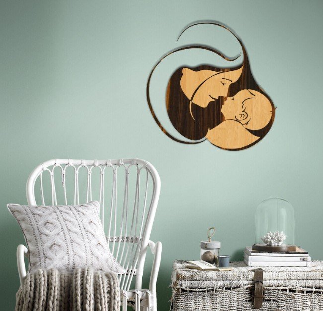 Mother with baby wall decor - Download free Vector files