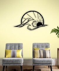 Wave and sun wall decor