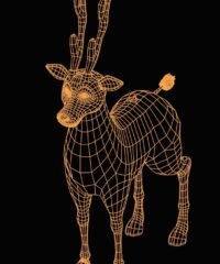 3D illusion led lamp Deer