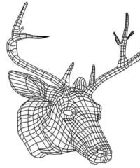 3D illusion led lamp deer head