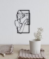 Girl with a glass wine wall decor