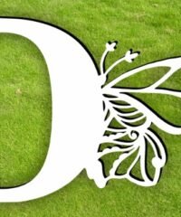 Letter D with butterfly