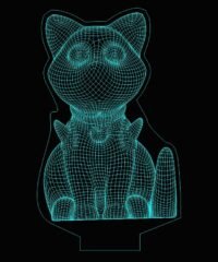 3D illusion led lamp Cat