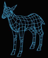 3D illusion led lamp Deer