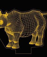 3D illusion led lamp Rhino