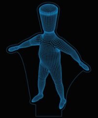 3D illusion led lamp wooden man