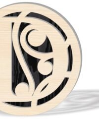 Letters D in round frame