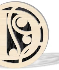 Letters D in round frame