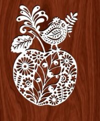 Bird on apple