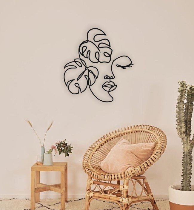 Face with leaves wall decor - Download free Vector files
