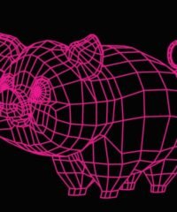 3D illusion led lamp pig