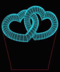 3D illusion led lamp Heart
