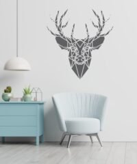 Deer Head Polygonal Panel Wall Decor