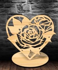 Heart with rose