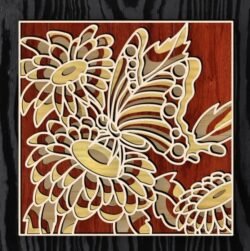 Multilayer Butterfly with flower Multilayer Butterfly with flower