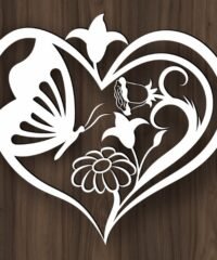 Floral heart butterfly