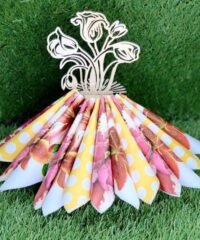 Napkin towels hold flowers