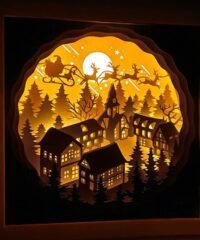 Santa Claus gives gifts light box