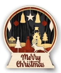 3D layerd snow Christmas globe