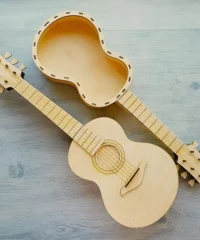 Guitar shaped wooden box