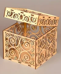 Patterned wooden box