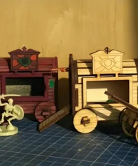 Wooden Miniature Horse Carriage Model