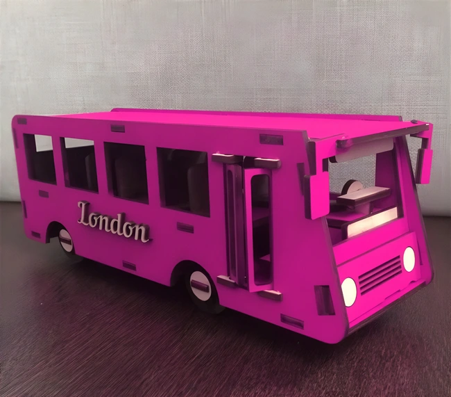 Wooden bus 3d puzzle