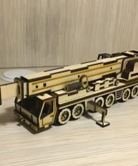 Wooden crane truck assembly model