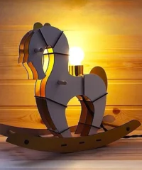 Wooden horse lamp
