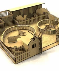 Wooden zoo park model