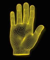 3D illusion led lamp hand