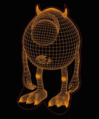 3D illusion led lamp monster