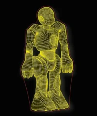 3D illusion led lamp robot