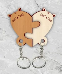 Cats couple keychain