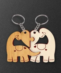 Dinosaur couple keychain