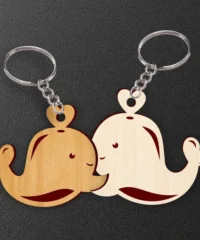 Whale couple keychain