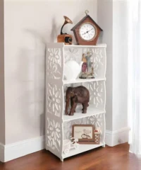 3D Tier side table with storage shelf
