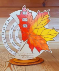 Autumn perpetual calendar with maple leaf