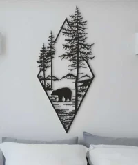 Bear and the forest wall art