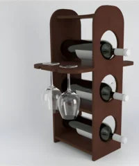 Bottle Tabletop Wine Rack and Glass Holder