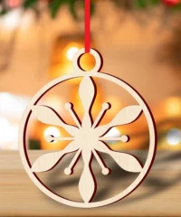 Christmas ball template with snowflake