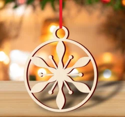 Christmas ball template with snowflake Christmas ball template with snowflake