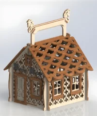Christmas candy house with horse handle