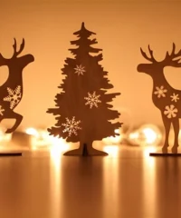 Christmas tree and deer decorations