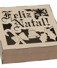 Decorative wooden christmas gift box