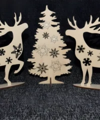 Deer at christmas tree