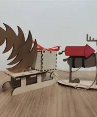 Deer pulling sleigh